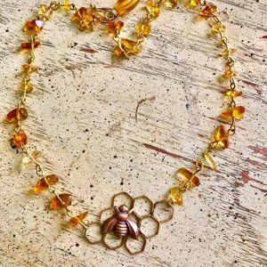 Bee Necklace Handcrafted